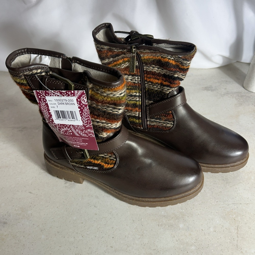 MUK LUKS Women's Scarlett Sasha Dark Brown Size 7 - Picture 2 of 7